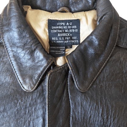 Avirex 'Visibility Perfect' 1988 A2 Leather Flight Jacket - S /M
