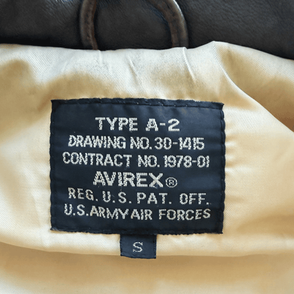 Avirex 'Pride of The Yanks' 90's A2 Leather Flight Jacket - S