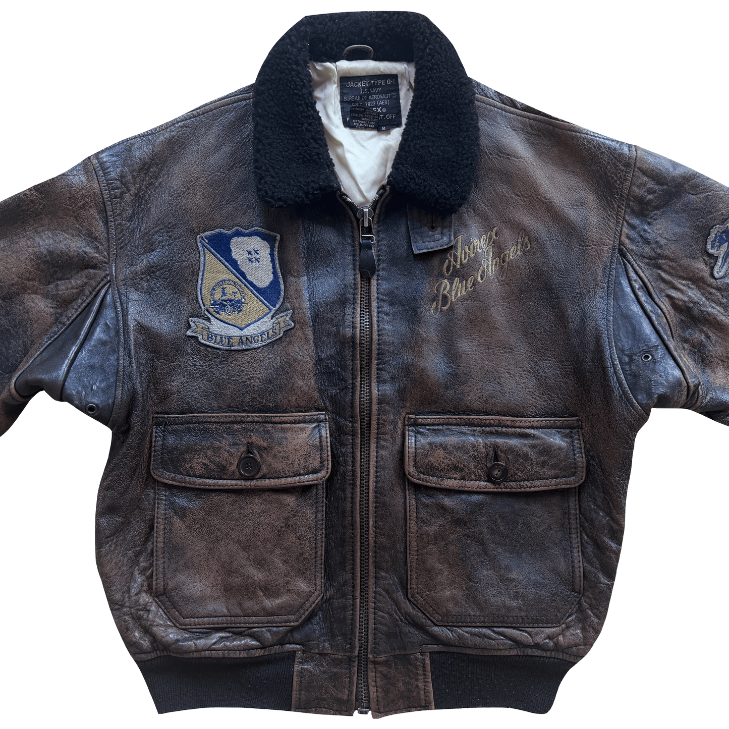 Avirex 1991 'Blue Angels' G-1 Leather Flight Jacket - S / M