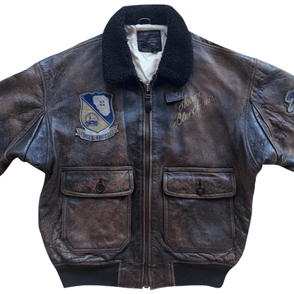 Avirex 1991 'Blue Angels' G-1 Leather Flight Jacket - S / M