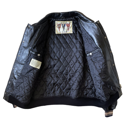 Avirex 'Speed Tigers' Leather Varsity Jacket - L