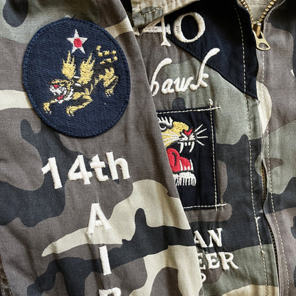Avirex US 'Flying Tigers' Camo Military Jacket - S