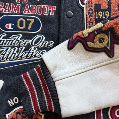 Champion 'Fair and Square Champion' Varsity Jacket - M