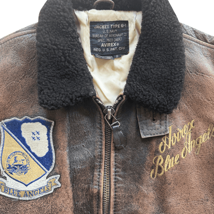 Avirex 1991 'Blue Angels' G-1 Leather Flight Jacket - S / M