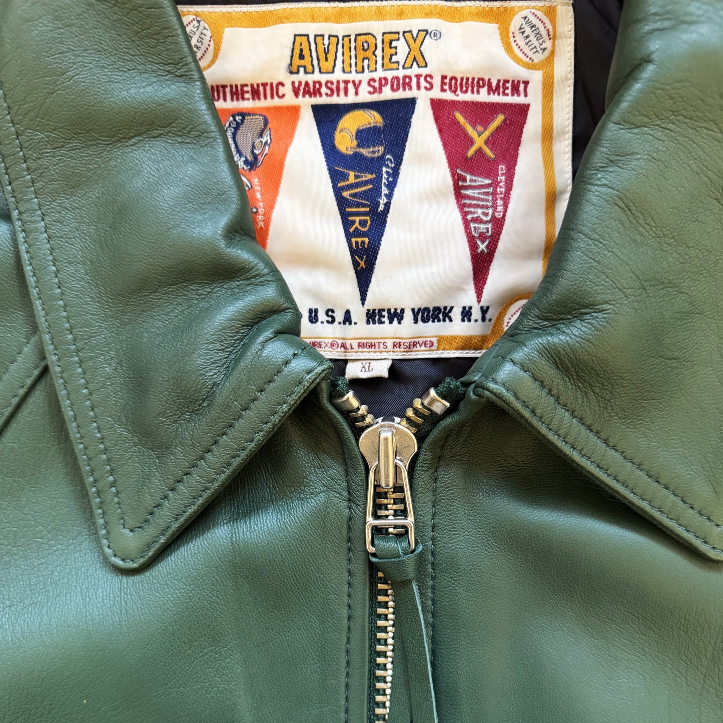 Avirex Icon Leather Varsity Jacket - XL