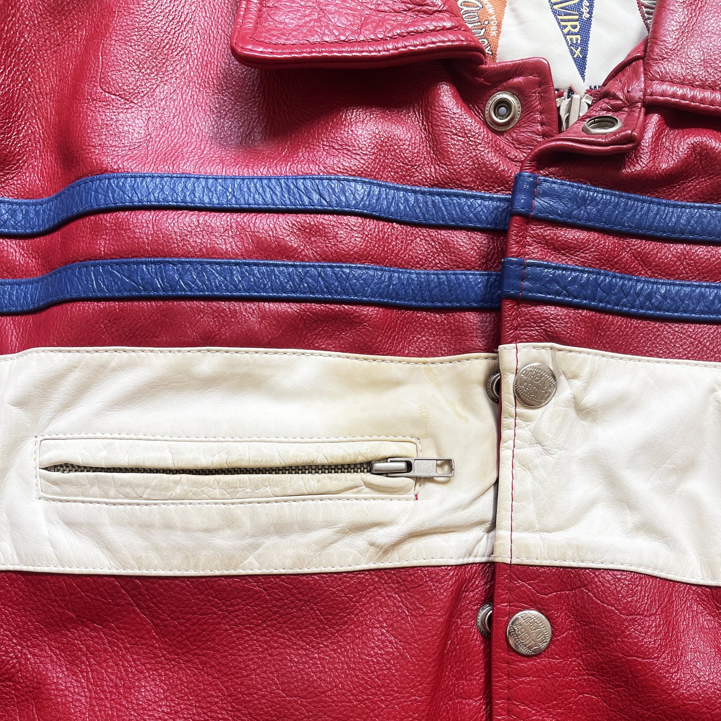Avirex Lions Leather Varsity Jacket - M