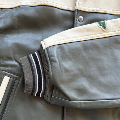 Avirex 'North West Wild Bears' Leather Varsity Jacket - S