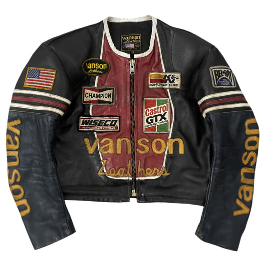 Vanson Leathers One Star Motorcycle Racer Jacket - S