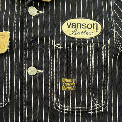 Vanson Leathers Pinstripe Worker Jacket