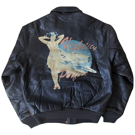 Avirex 'Visibility Perfect' 1988 A2 Leather Flight Jacket - S /M