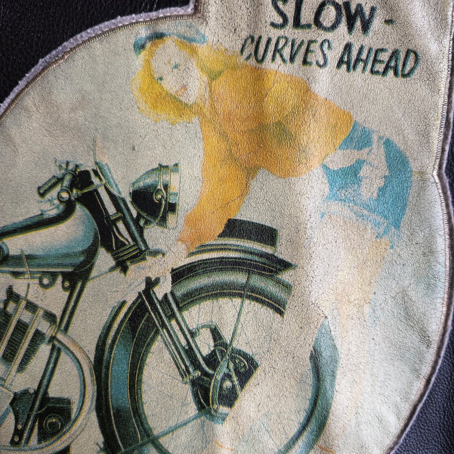 Avirex 'Slow Curves Ahead' Leather Biker Jacket - S/M