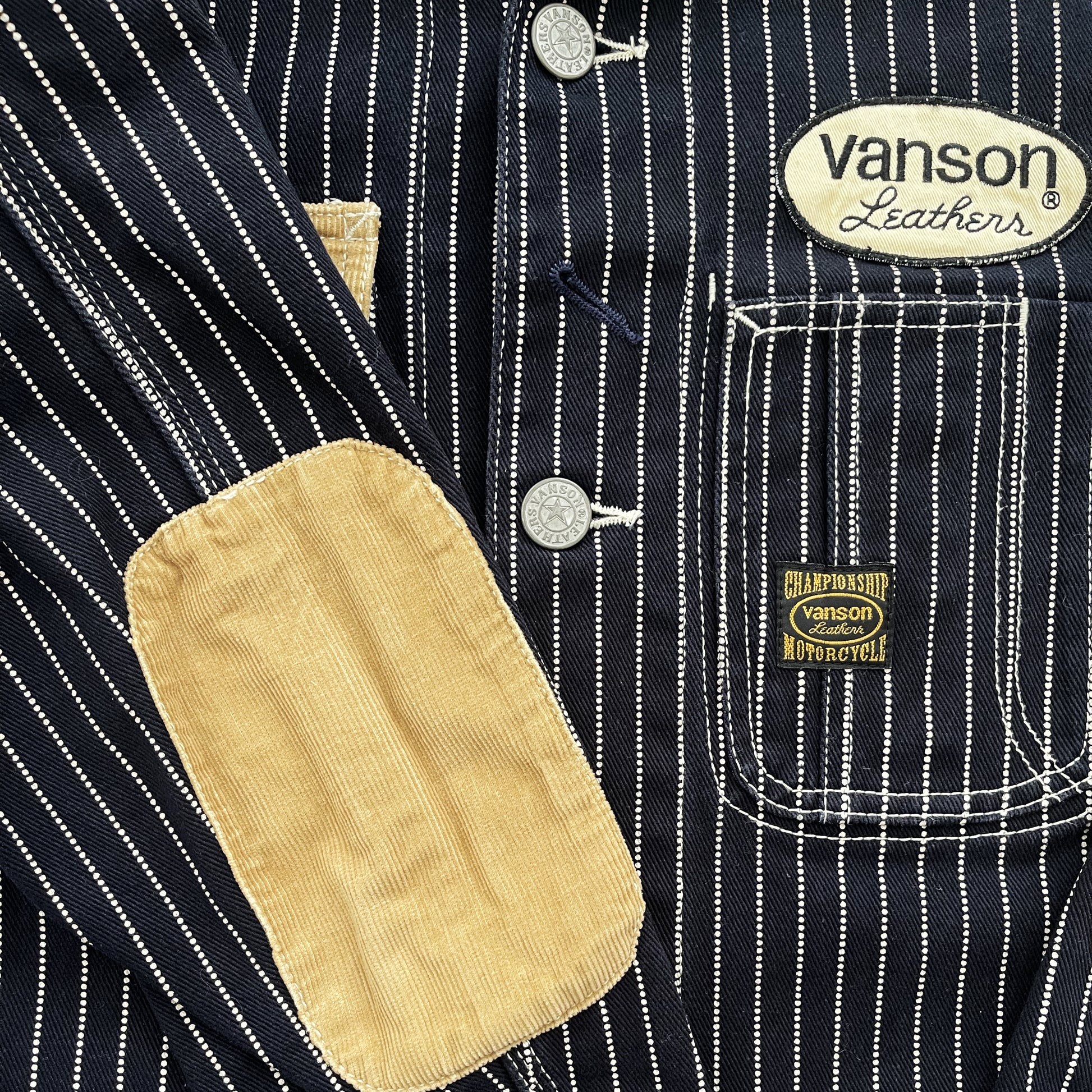 Vanson Leathers Pinstripe Worker Jacket