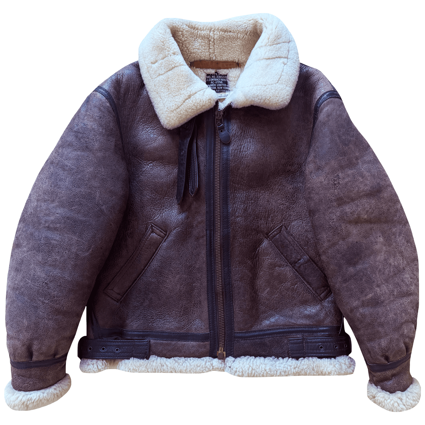 Avirex B-3 Sheepskin Aviator Flight Jacket - M
