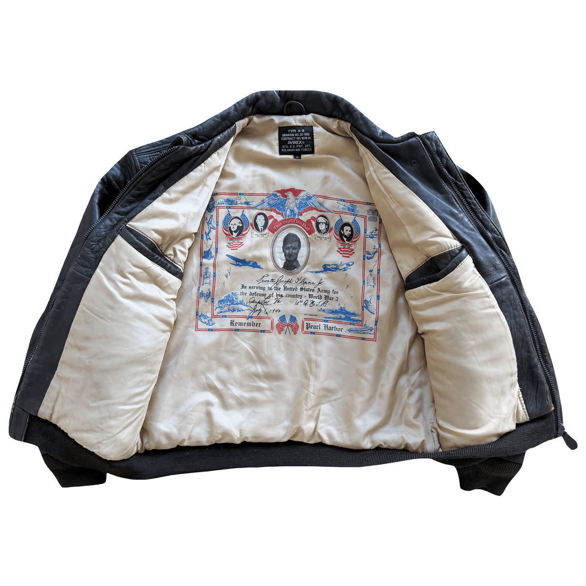 Avirex 'Pride of The Yanks' 90's A2 Leather Flight Jacket - S