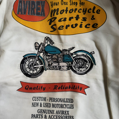 Avirex 'Slow Curves Ahead' Leather Biker Jacket - S/M