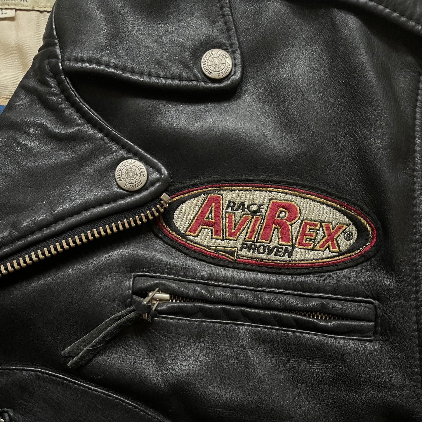 Avirex Leather Biker Jacket - L