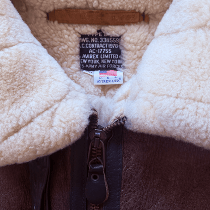 Avirex B-3 Sheepskin Aviator Flight Jacket - M