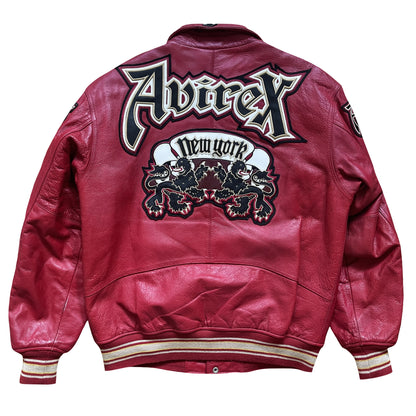 Avirex Lions Leather Varsity Jacket - M
