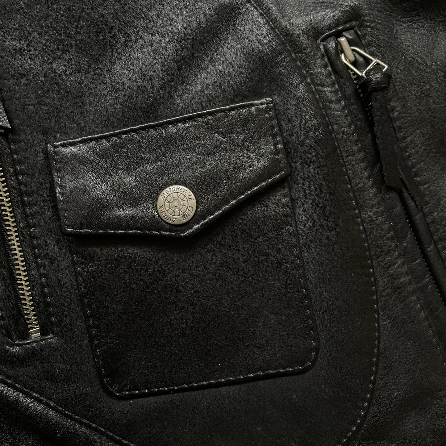 Avirex Leather Biker Jacket - L