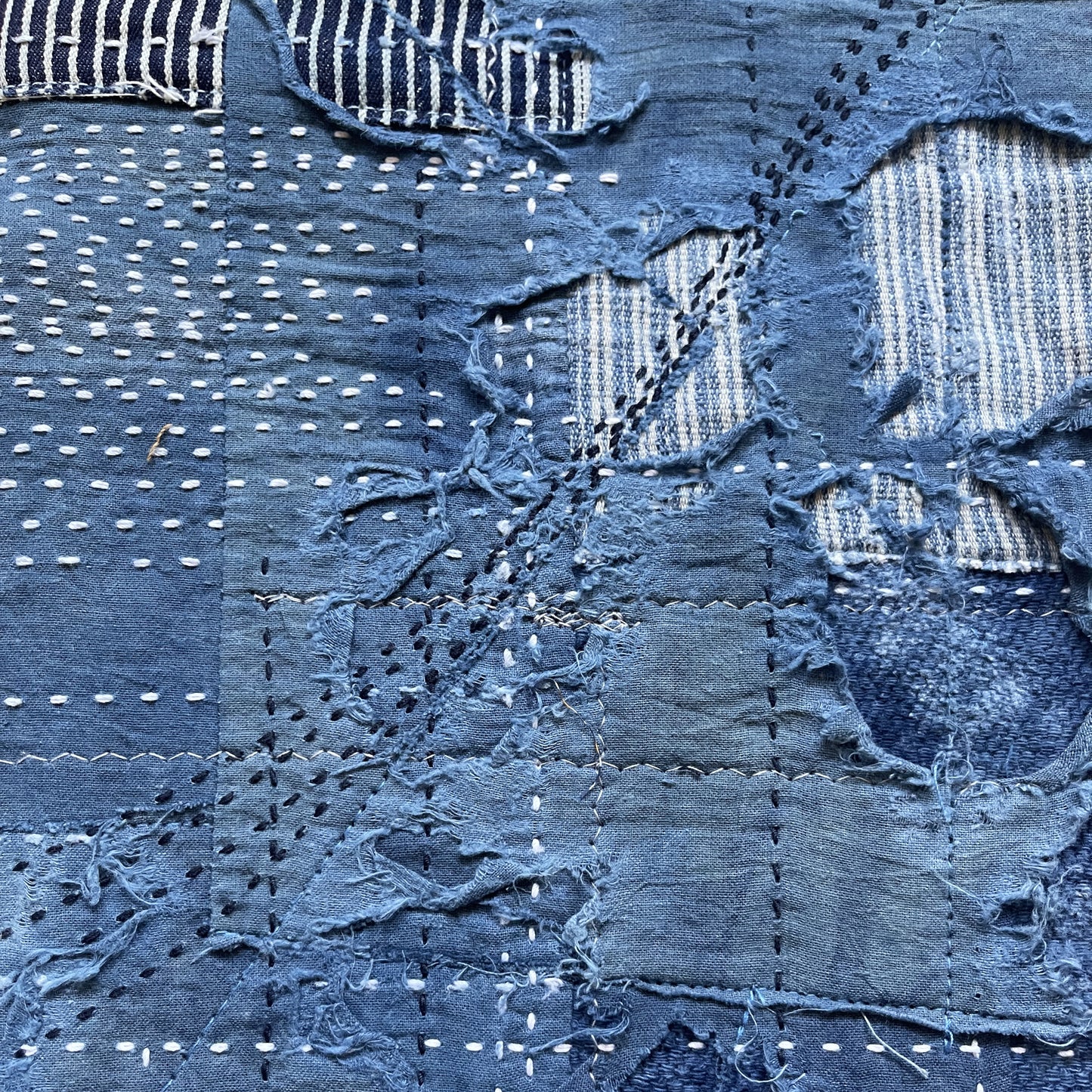 Indigo Boro Sashiko Distressed 501 Jeans - W30"