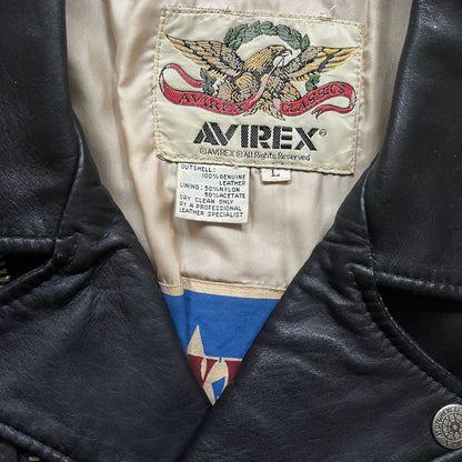 Avirex Leather Biker Jacket - L