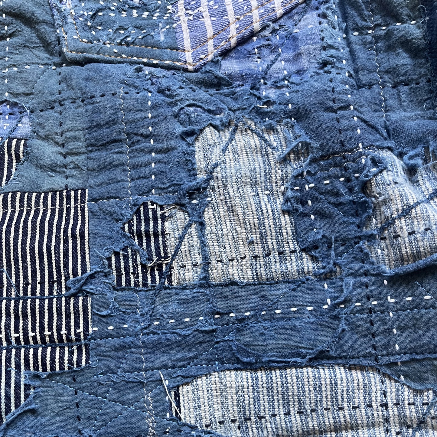 Indigo Boro Sashiko Distressed 501 Jeans - W30"