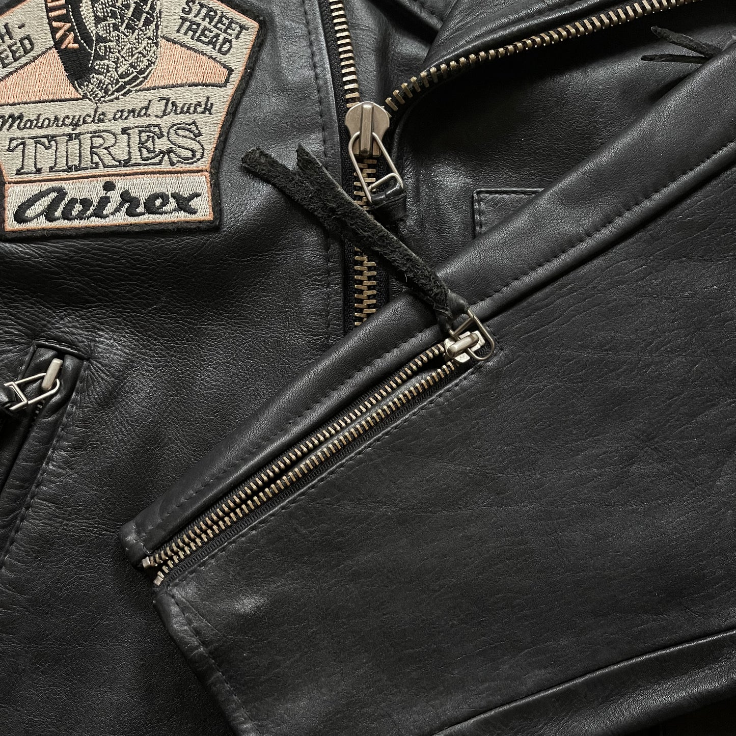 Avirex Leather Biker Jacket - L