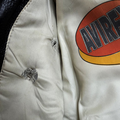 Avirex 'Slow Curves Ahead' Leather Biker Jacket - S/M