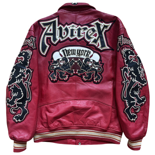 Avirex Lions Leather Varsity Jacket - M
