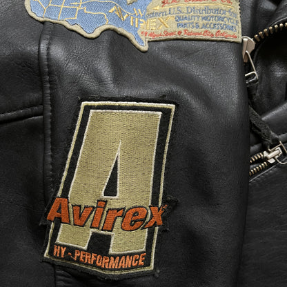 Avirex Leather Biker Jacket - L