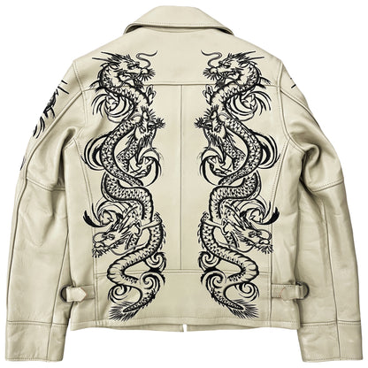 Avirex Leather Dragon Painted Jacket