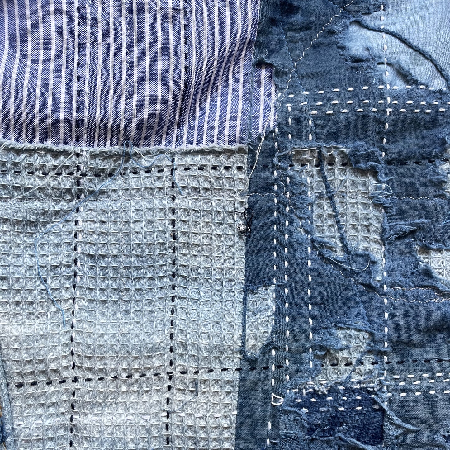 Indigo Boro Sashiko Distressed 501 Jeans - W30"