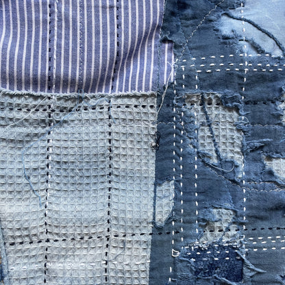 Indigo Boro Sashiko Distressed 501 Jeans - W30"