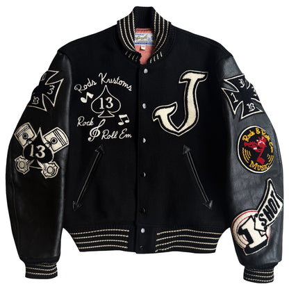 Whitesville 'Hot Rod Kustoms' Varsity Jacket - L