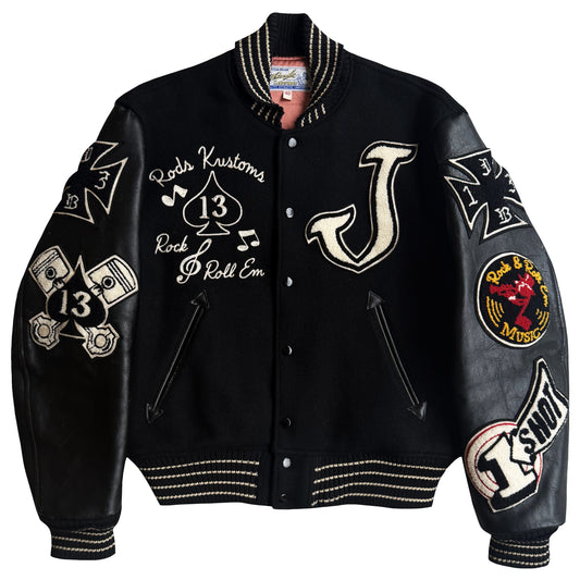Whitesville 'Hot Rod Kustoms' Varsity Jacket - L