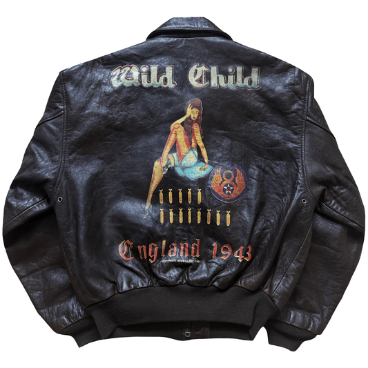 Avirex 'Wild Child' 1987 A2 Leather Flight Jacket - S / M