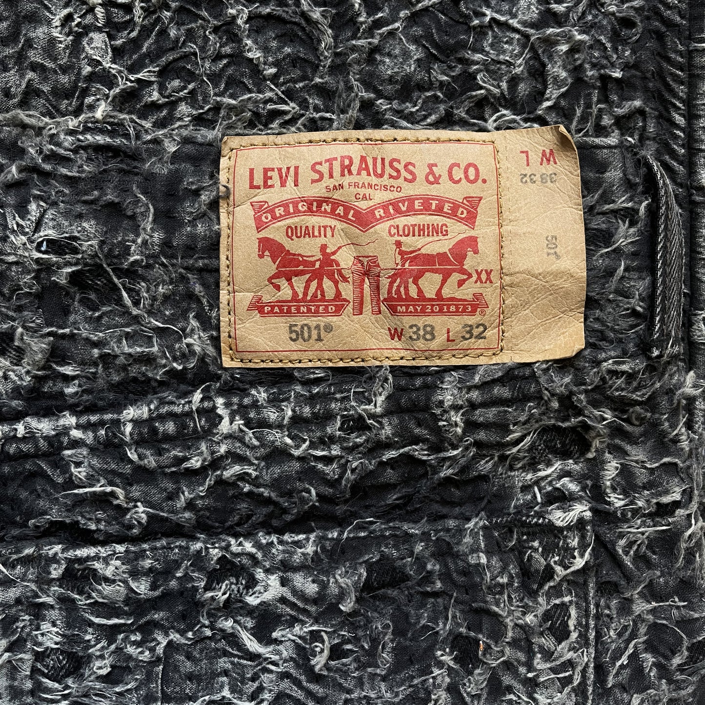 Boro Sashiko Distressed 501 Jeans - W36"