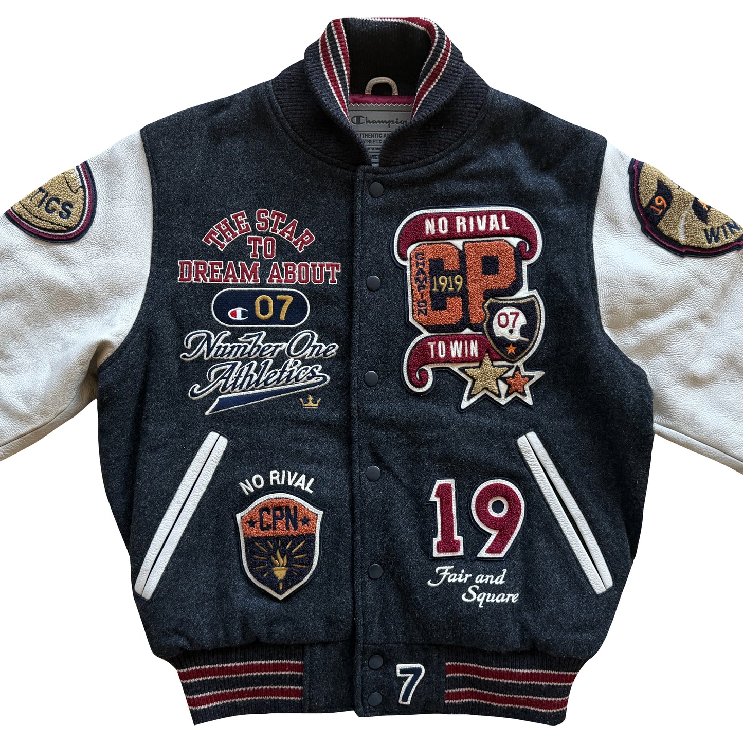 Champion 'Fair and Square Champion' Varsity Jacket - M
