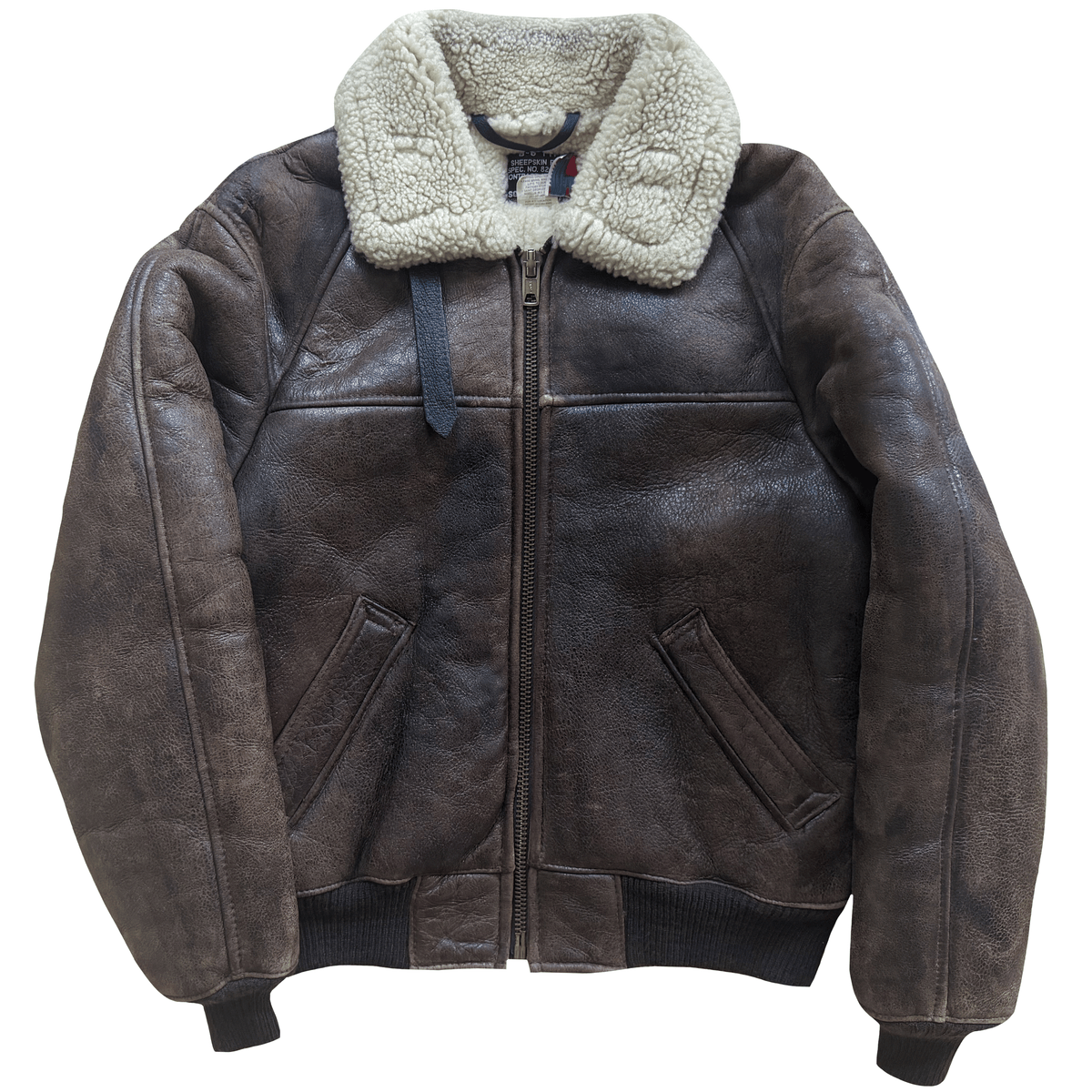 Schott B-6 Sheepskin Aviator Flight Jacket - M