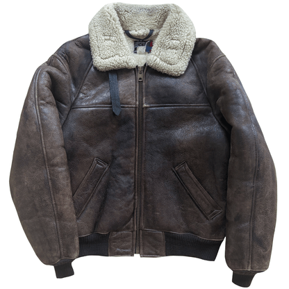 Schott B-6 Sheepskin Aviator Flight Jacket - M