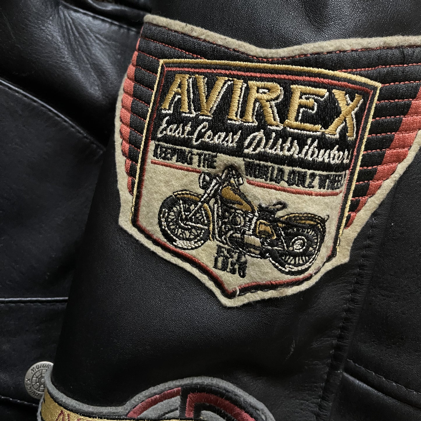 Avirex Leather Biker Jacket - L