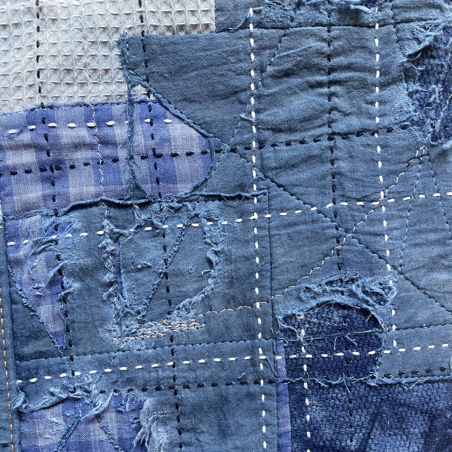 Indigo Boro Sashiko Distressed 501 Jeans - W30"