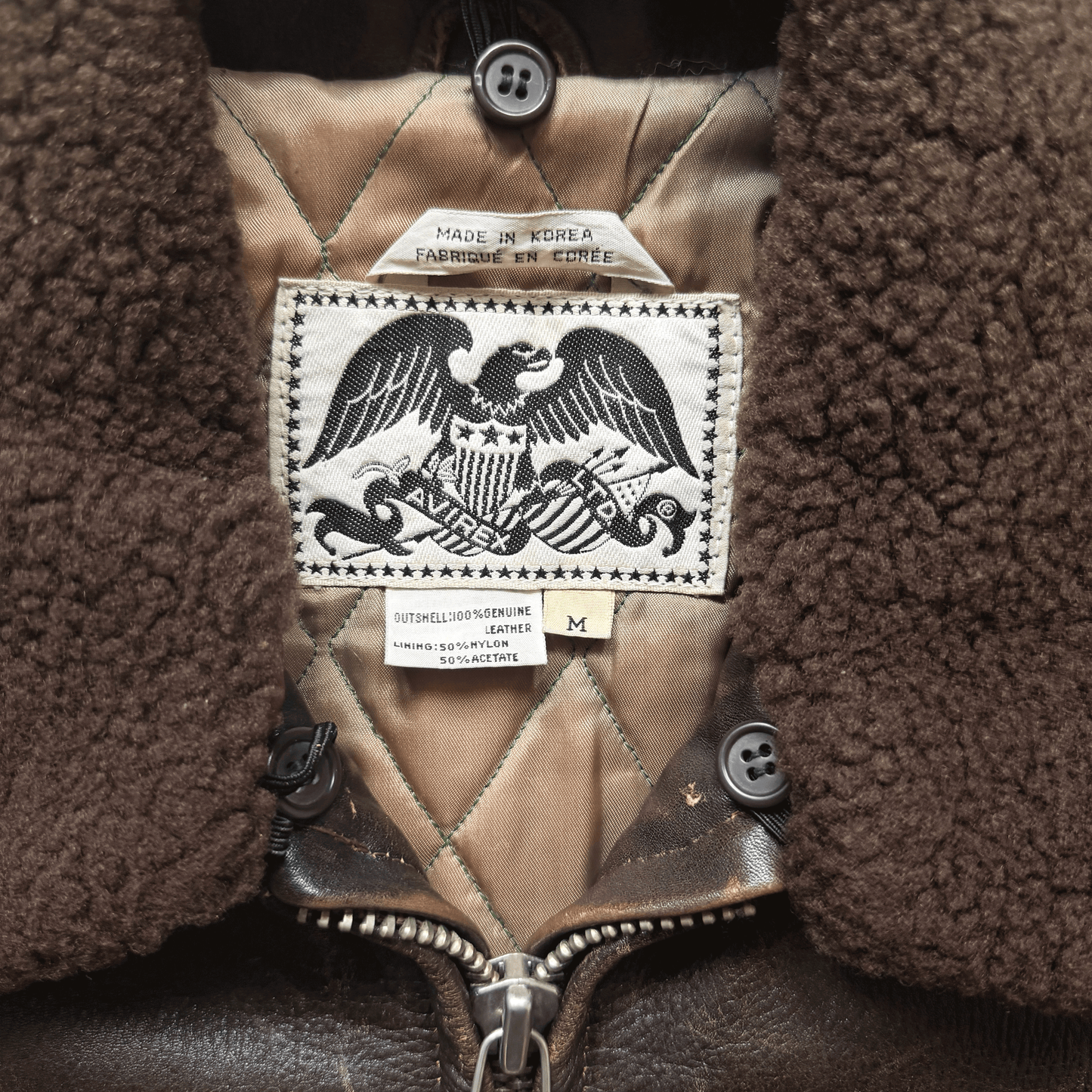 Avirex 1980's G-1 Heavyweight Leather Flight Jacket - M / L