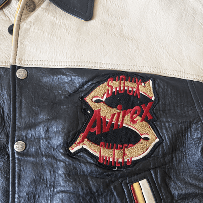 Avirex 'Sioux Chiefs' Leather Varsity Jacket - M