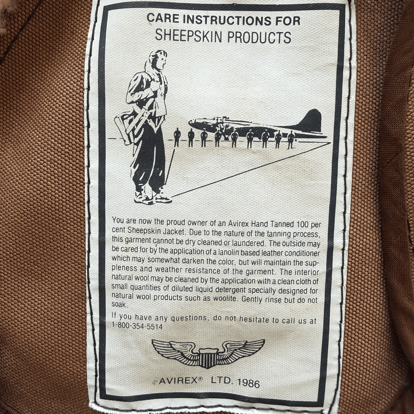 Avirex B-3 Sheepskin Aviator Flight Jacket - M