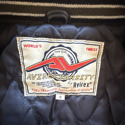 Avirex 'North West Wild Bears' Leather Varsity Jacket - S