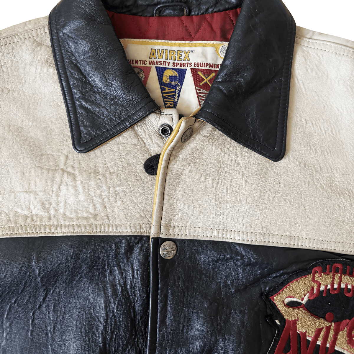 Avirex 'Sioux Chiefs' Leather Varsity Jacket - M