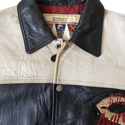 Avirex 'Sioux Chiefs' Leather Varsity Jacket - M