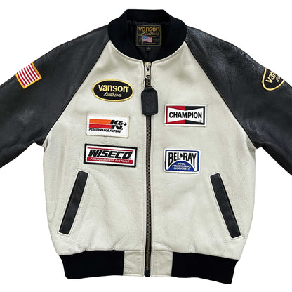 Vanson Leathers Race Team Leather Bomber Jacket