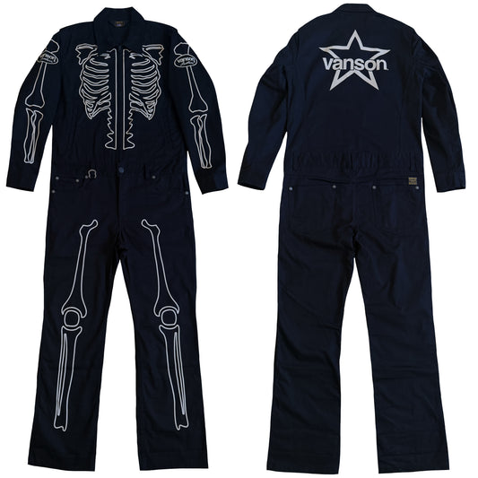 Vanson Leathers Skeleton Overalls - M